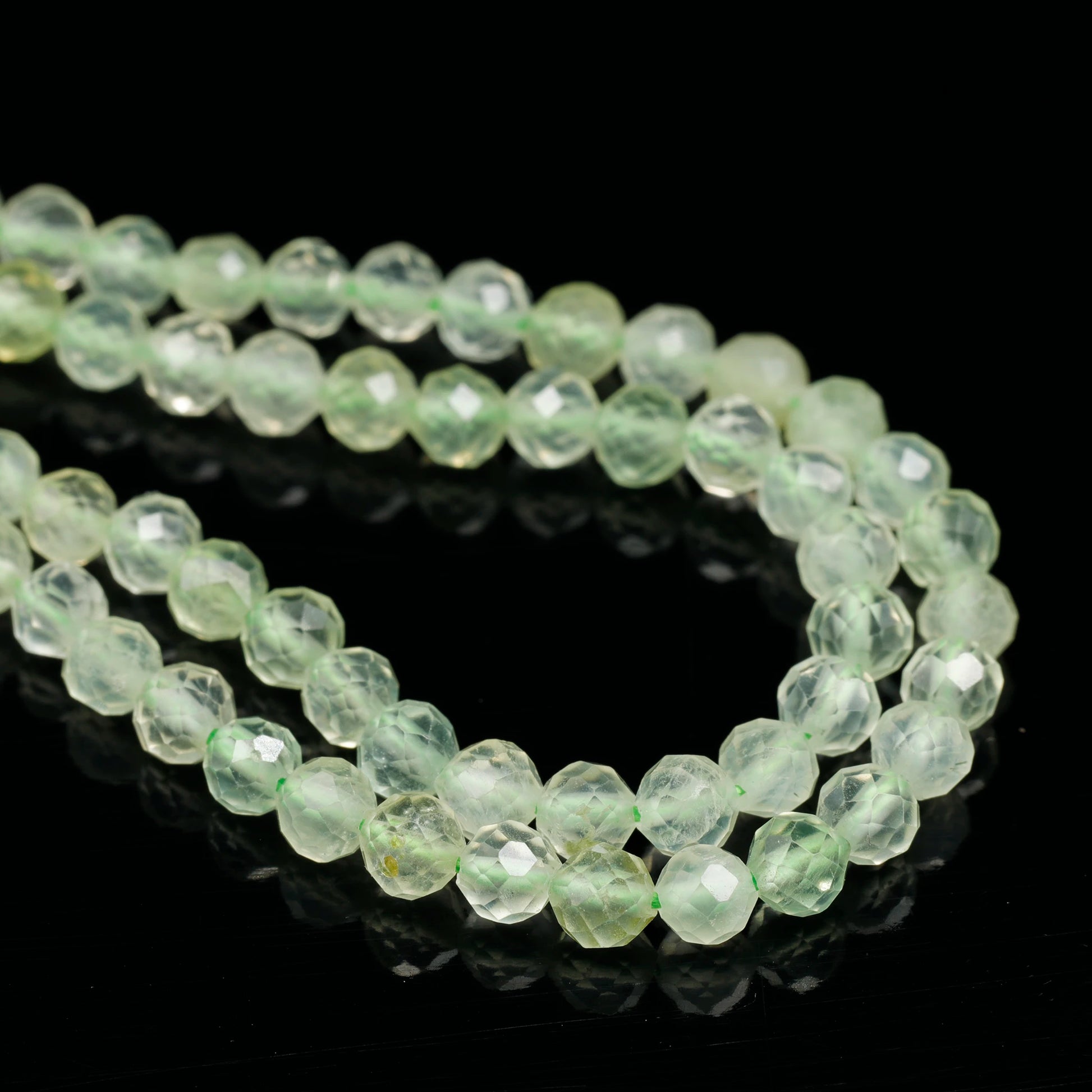 Natural Prehnite Beaded Clasp Tiny Choker - ElisaJewelryArt