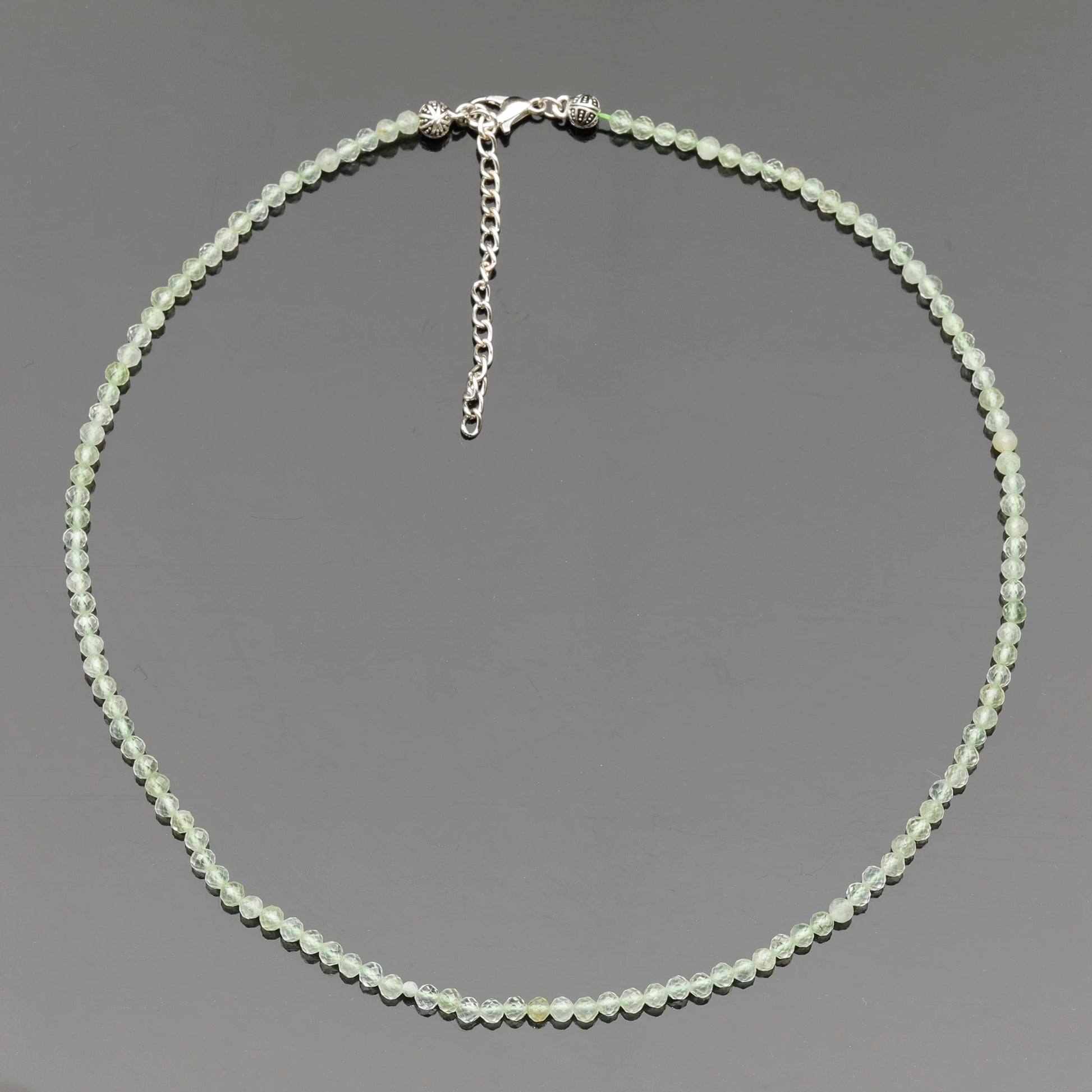 Natural Prehnite Beaded Clasp Tiny Choker - ElisaJewelryArt