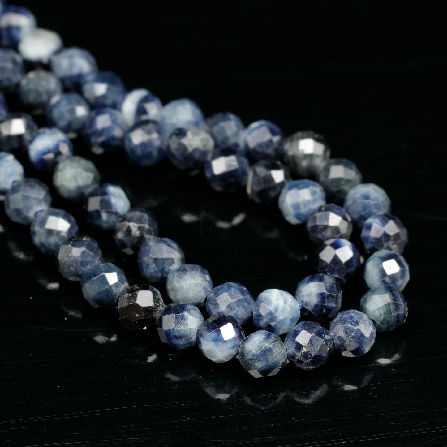 Natural Sapphire Beaded Clasp Tiny Choker - ElisaJewelryArt