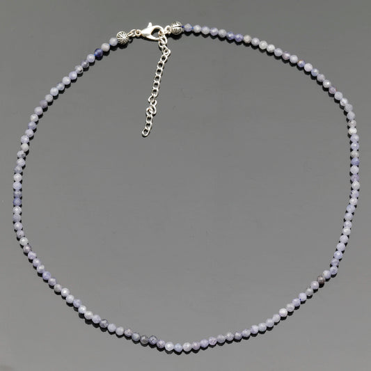 Natural Tanzanite Beaded Clasp Tiny Choker - ElisaJewelryArt