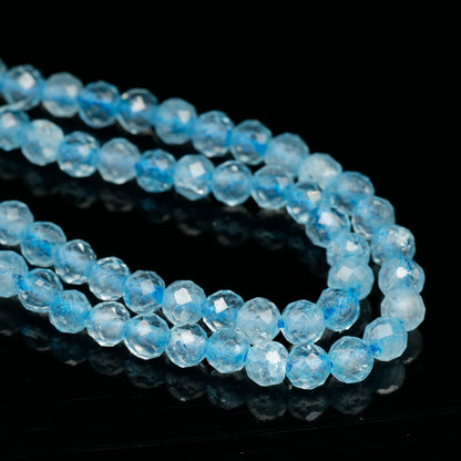 Natural Blue Topaz Beaded Clasp Tiny Choker - ElisaJewelryArt