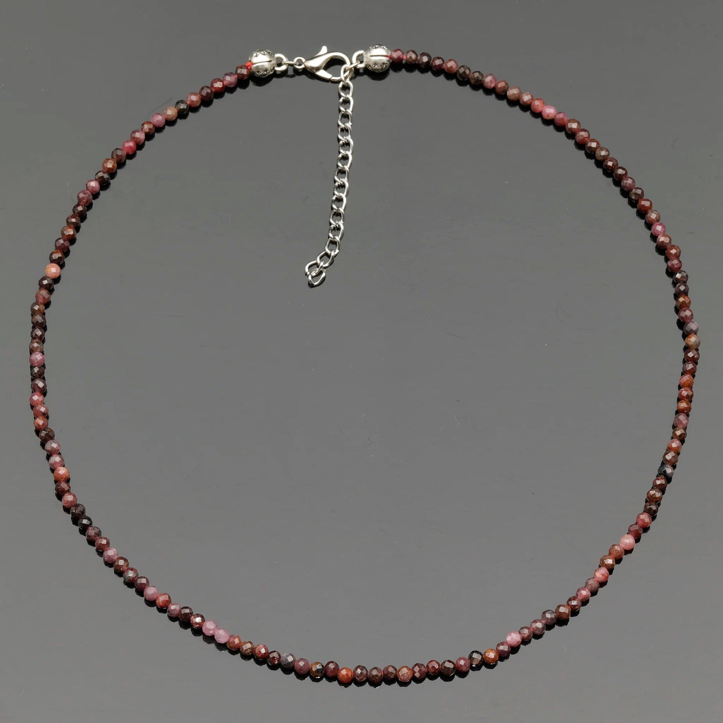 Natural Ruby Beaded Clasp Tiny Choker