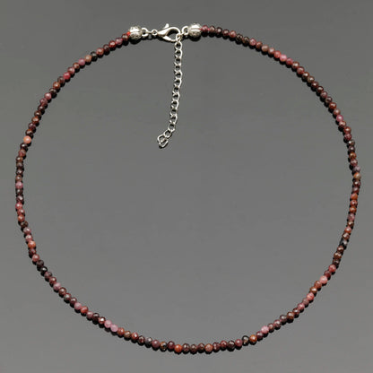 Natural Ruby Beaded Clasp Tiny Choker
