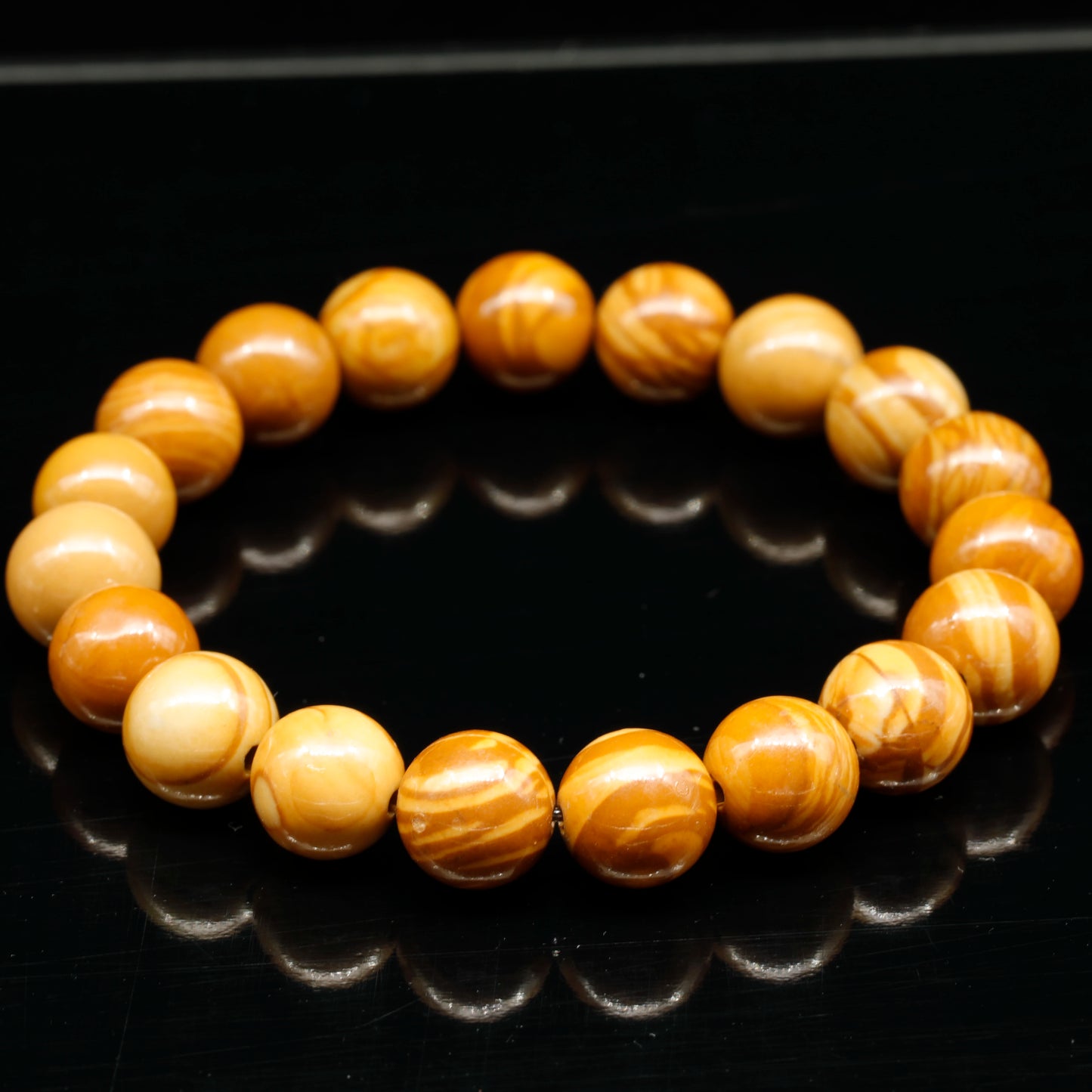 Natural Picture Jasper Beaded Stretchy Bracelet