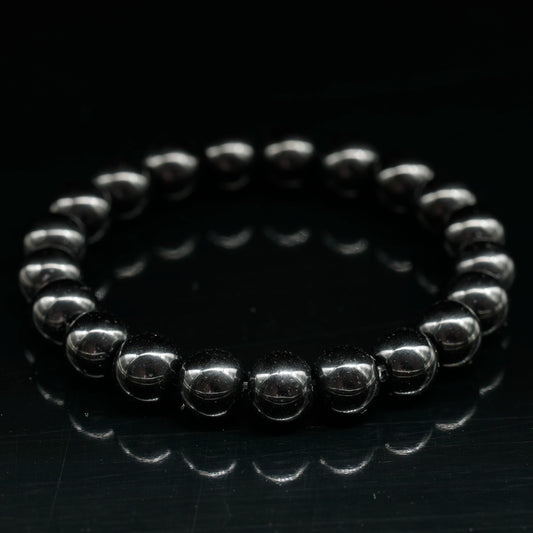 Natural Black Onyx Beaded Stretchy Bracelet