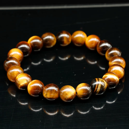 Natural Tiger Eye Beaded Stretchy Bracelet