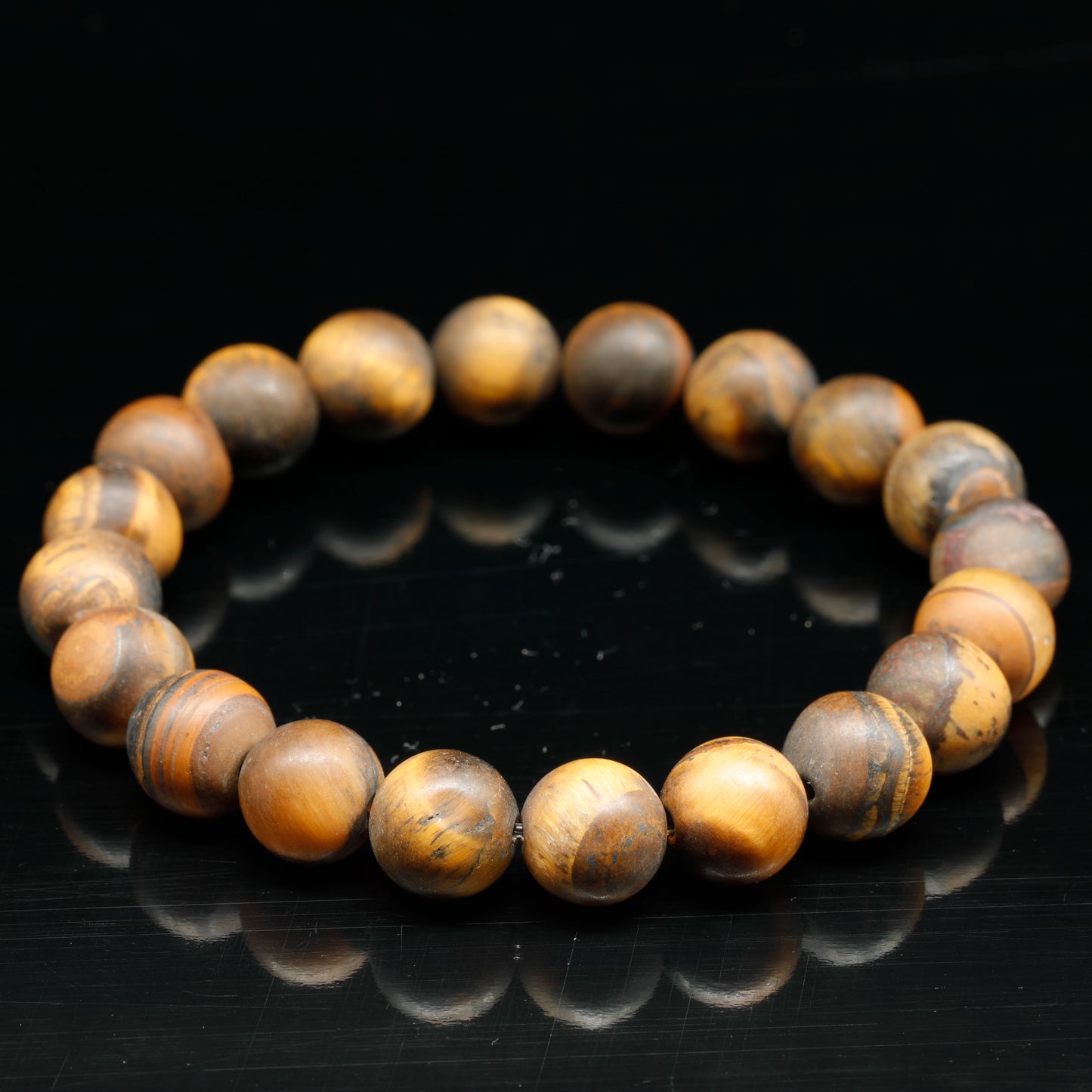 Natural Matte Tiger Eye Beaded Stretchy Bracelet