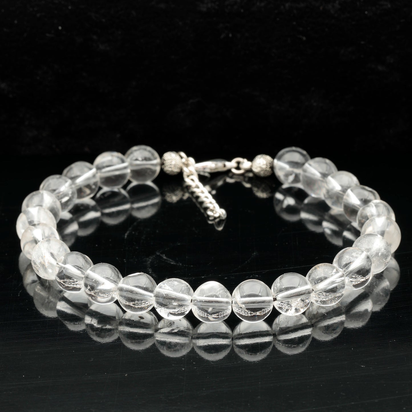 Natural Clear Quartz Beaded Clasp Bracelet