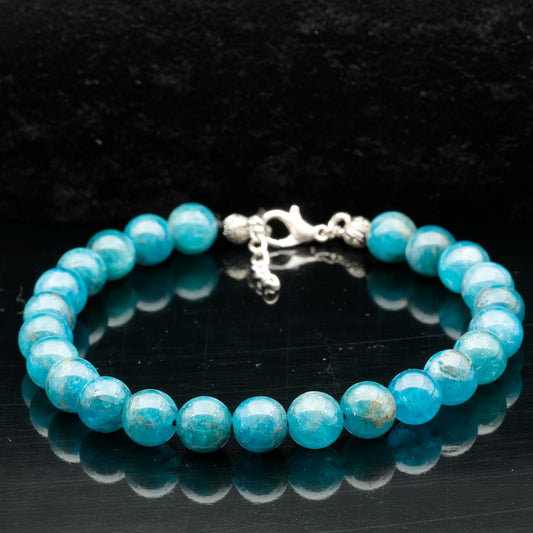 Natural Apatite Beaded Clasp Anklet - ElisaJewelryArt