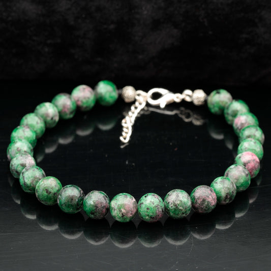 Anyolite (Ruby Zoisite) Beaded Clasp Bracelet