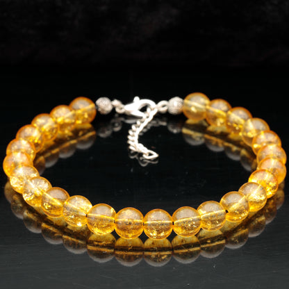 Natural Citrine Beaded Clasp Anklet - ElisaJewelryArt