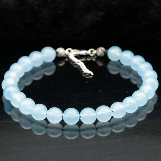 Natural Angelite Beaded Clasp Anklet