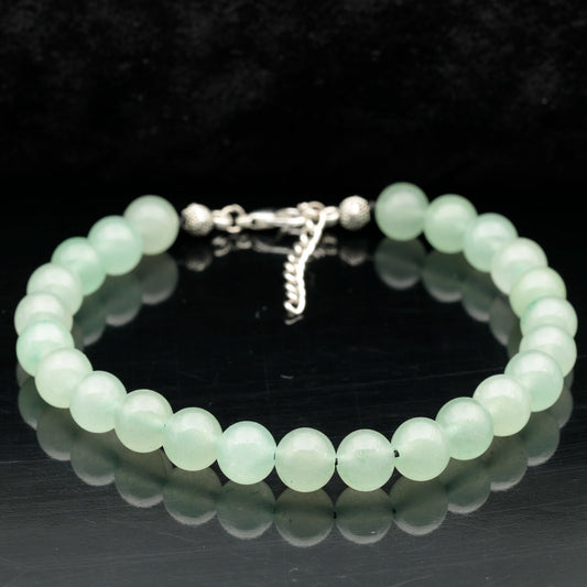 Natural Green Aventurine Beaded Clasp Anklet