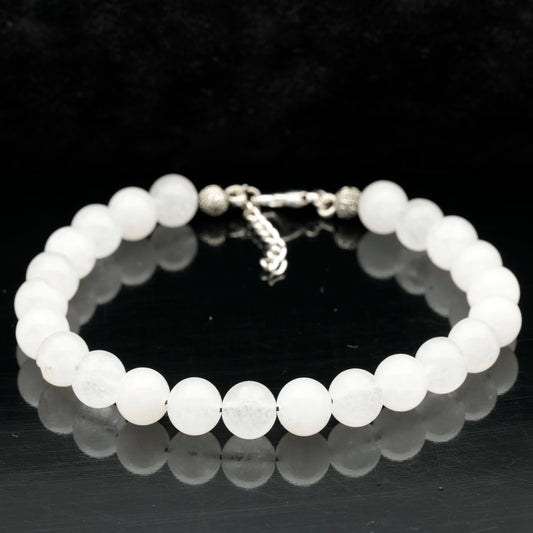 Natural Selenite Beaded Clasp Anklet