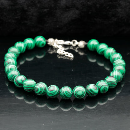 Malachite Beaded Clasp Anklet