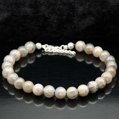 Natural Labradorite Beaded Clasp Anklet