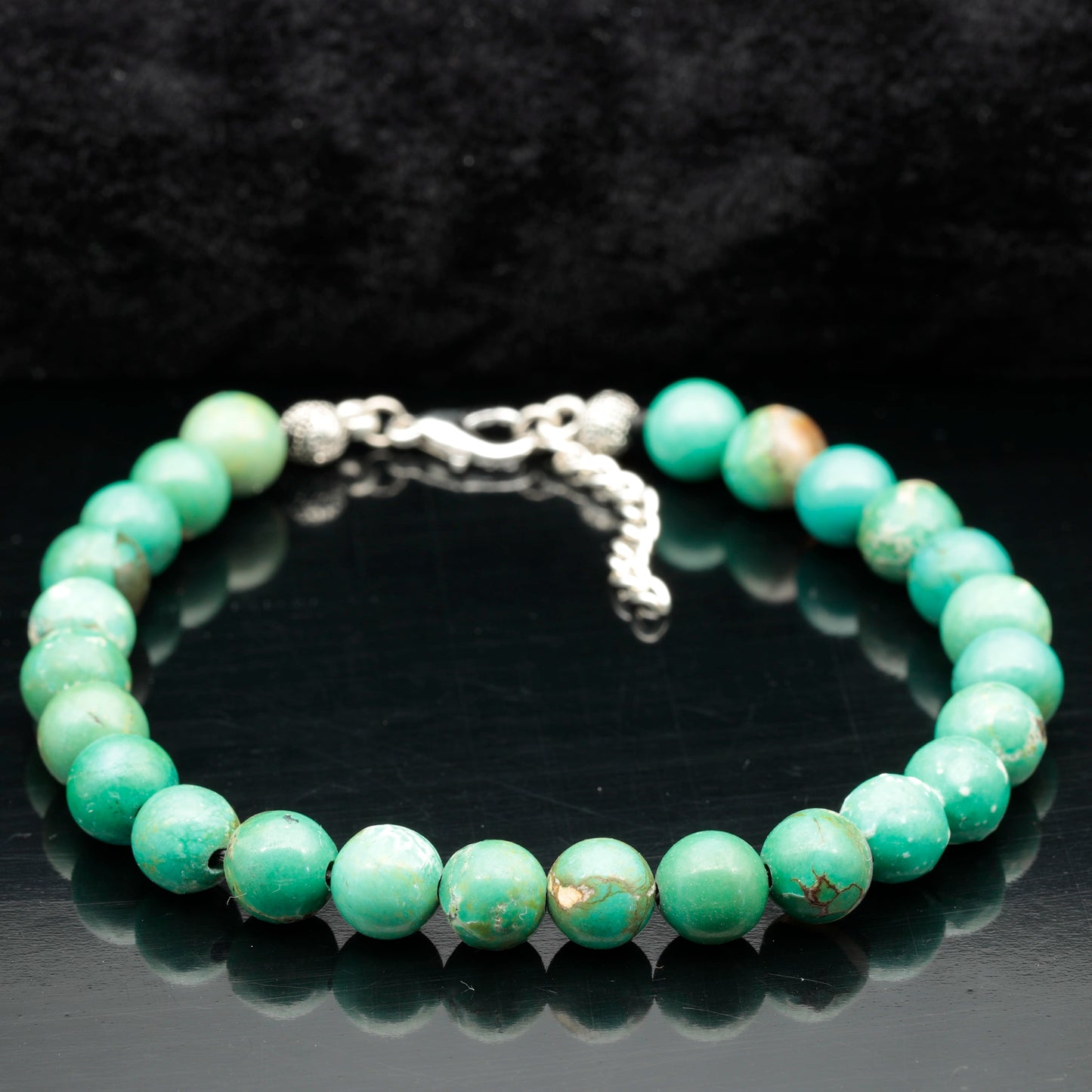 Natural Green Turquoise Beaded Clasp Bracelet