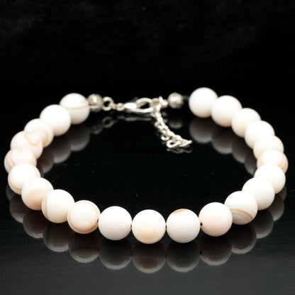 Natural Mother of Pearl Beaded Clasp Bracelet