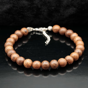 Natural Sandalwood Beaded Clasp Anklet - ElisaJewelryArt