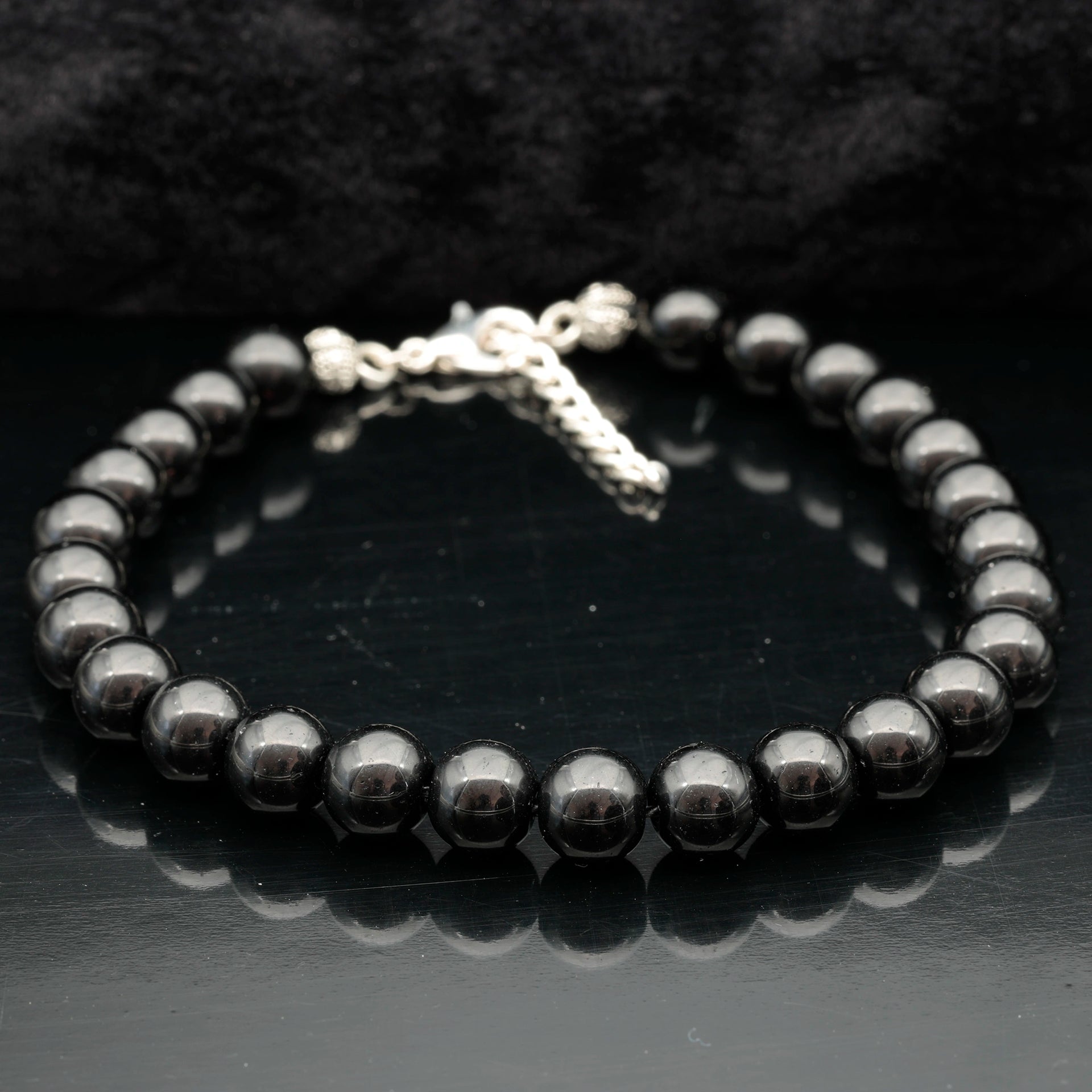 Natural Black Onyx Beaded Clasp Anklet – ElisaJewelryArt